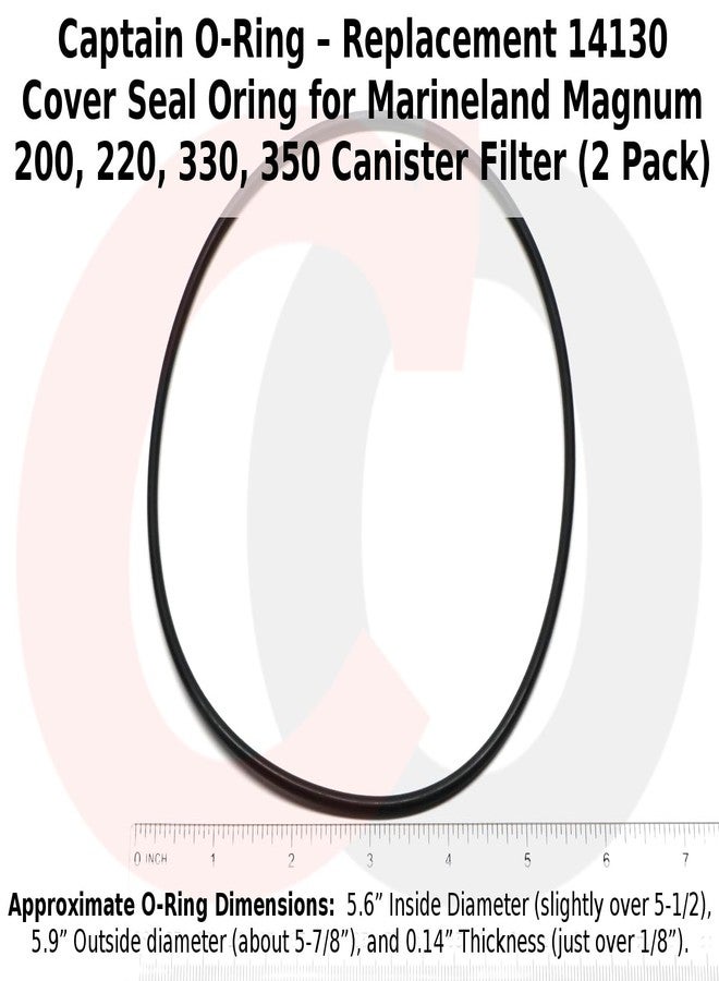 Captain O-Ring - Replacement 14130 / PR1413 Cover Seal Oring for Marineland Magnum 200, 220, 330, 350 Canister Filter [NOT for C-Series] (2 Pack) - Image 4